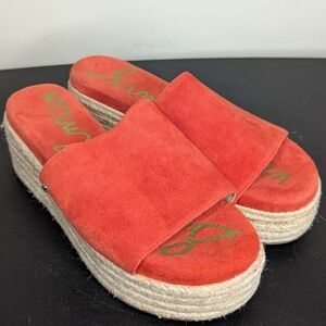 Sam Edelman Weslee Platform Espadrille Slide Sandal Size 5